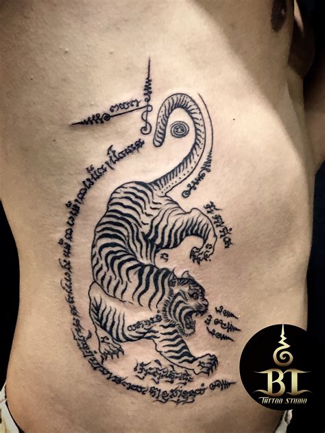 thai tattoo designs|traditional thai tiger tattoo.